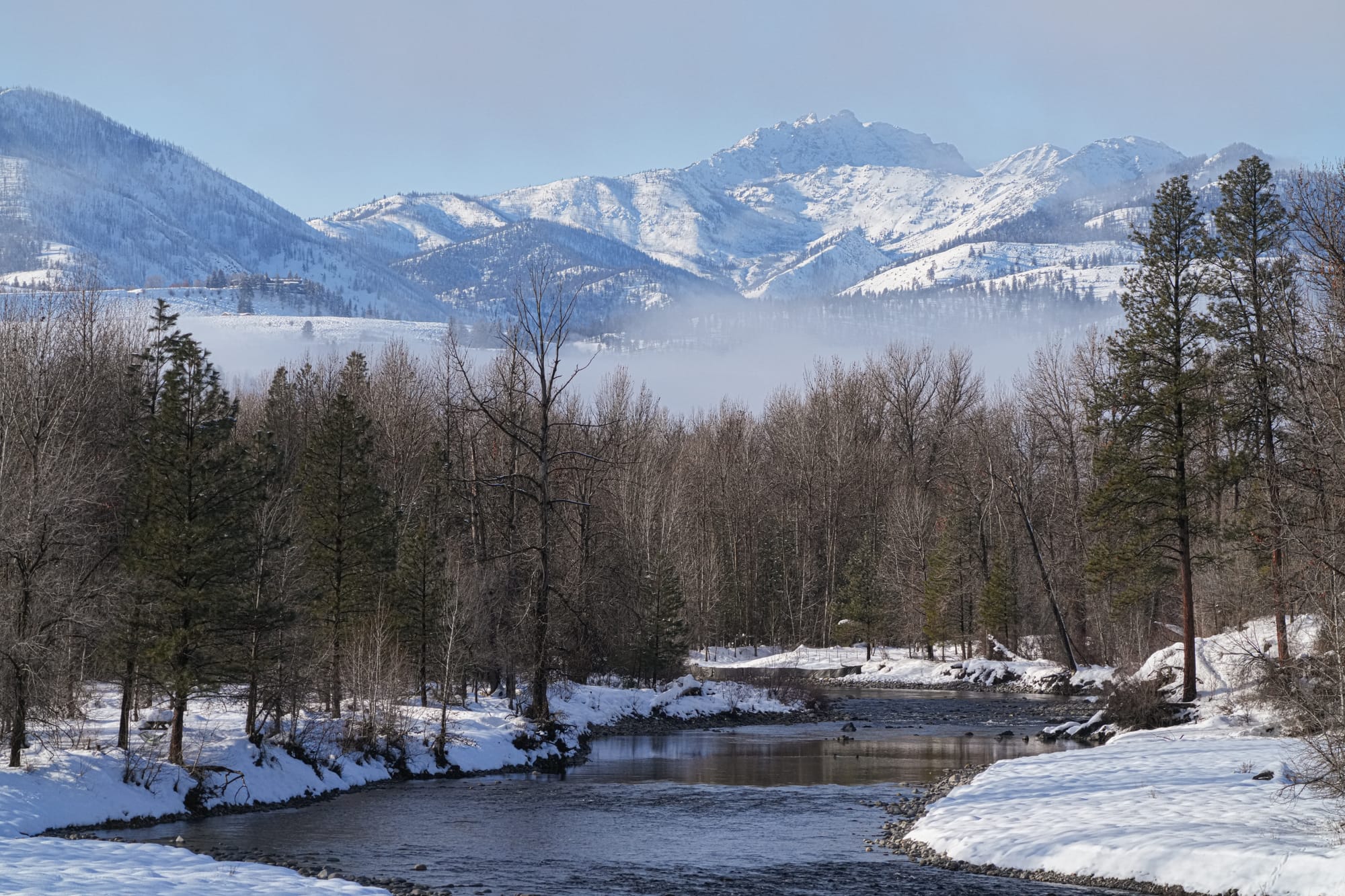 view of snowy mountains