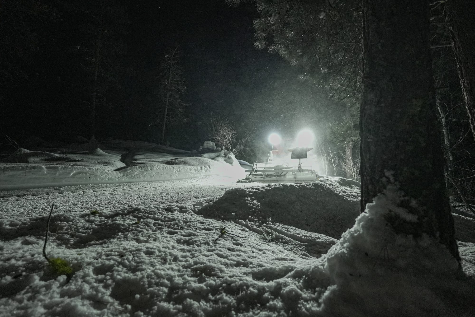 grooming a ski trail