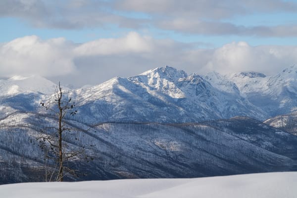 snow on mountains