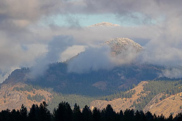 fresh snow on peaks