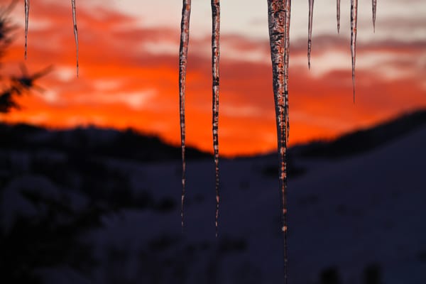 sunset and icicles